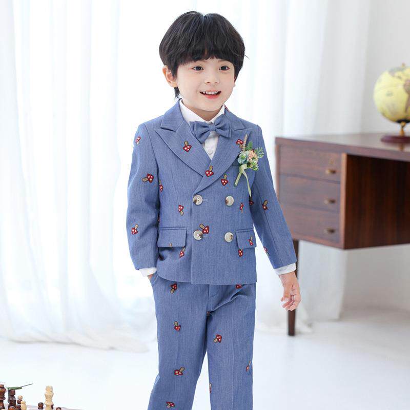 2026新款儿童西装礼服英伦绅士西服套装男宝宝周岁花童礼服班级主