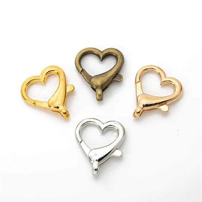 10pcs Heart Lobster Clasp Hook Carabiner for DIY Keychain Je