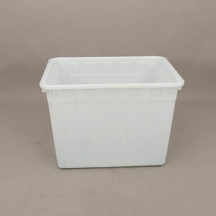 蓝色料箱400L水套叠VUE方形塑料箱水塑料容器塑梯形套式周转水箱