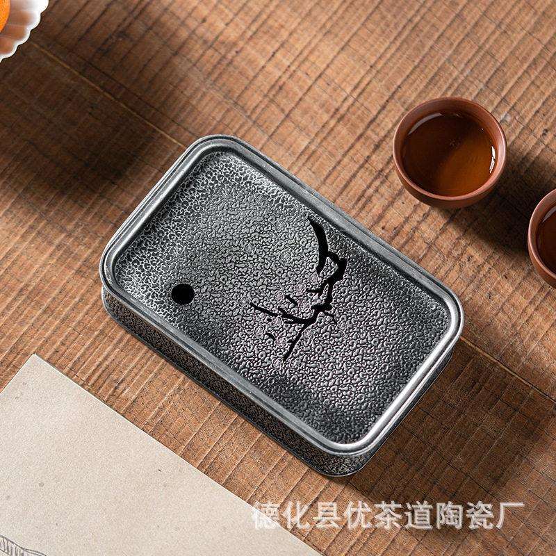 复古合金壶承做旧干泡盘泡茶盘壶垫茶杯承垫茶道蓄水盘小号洗壶垫