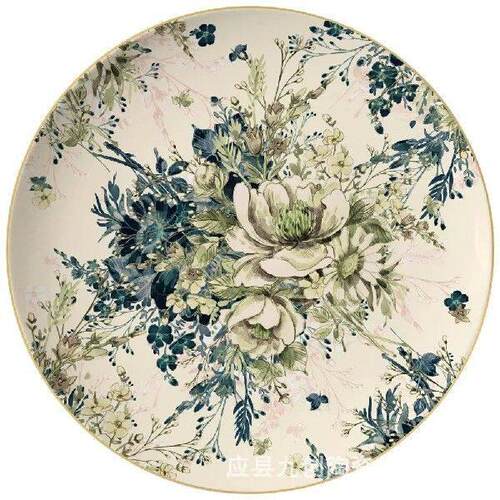 Creative Retro Flower Plate Western Pasta Plate Household