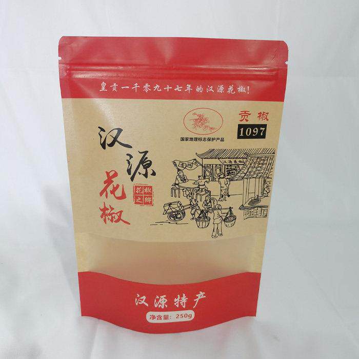 汉源花椒包装袋加厚封口牛皮纸自封袋干 干货密封袋子定制印刷工