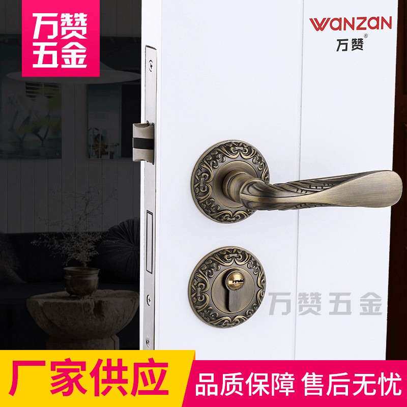 门锁分体静音锁欧式青古铜室内卧执手锁通用型室内门锁