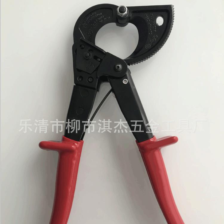 电缆剪棘轮式半月形金属齿轮电缆剪多规手动线钳大头工具钢电缆剪
