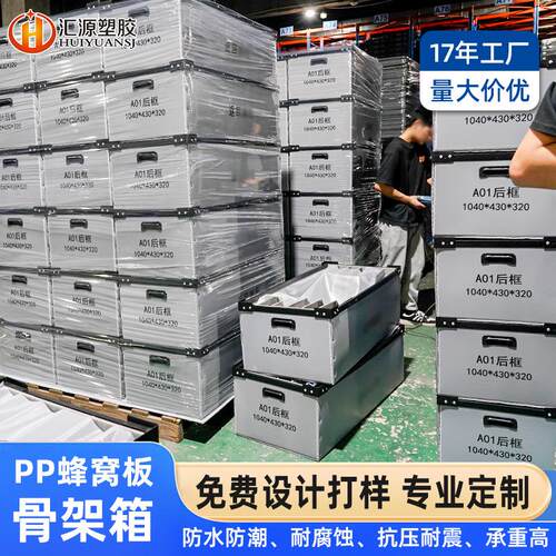厂家蜂窝板箱汽车配件运输高承重骨架式pp防震内衬箱蜂窝板箱