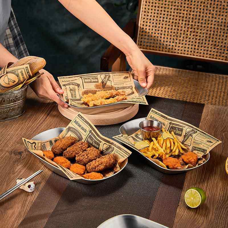 复古餐盘炸鸡薯条装盘野餐盘创意马口铁托盘零食干果盘韩式小吃盘,餐饮具,盘,淘宝优惠券,粉丝福利购,淘宝优惠卷