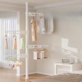 顶天立地置衣架晾衣架落地折叠伸缩晾衣杆阳台飘窗晾衣挂衣架