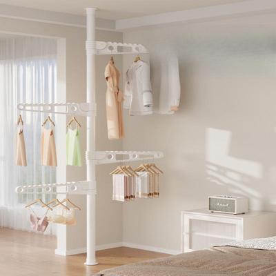 顶天立地置衣架晾衣架落地折叠伸缩晾衣杆阳台飘窗晾衣神器挂衣架