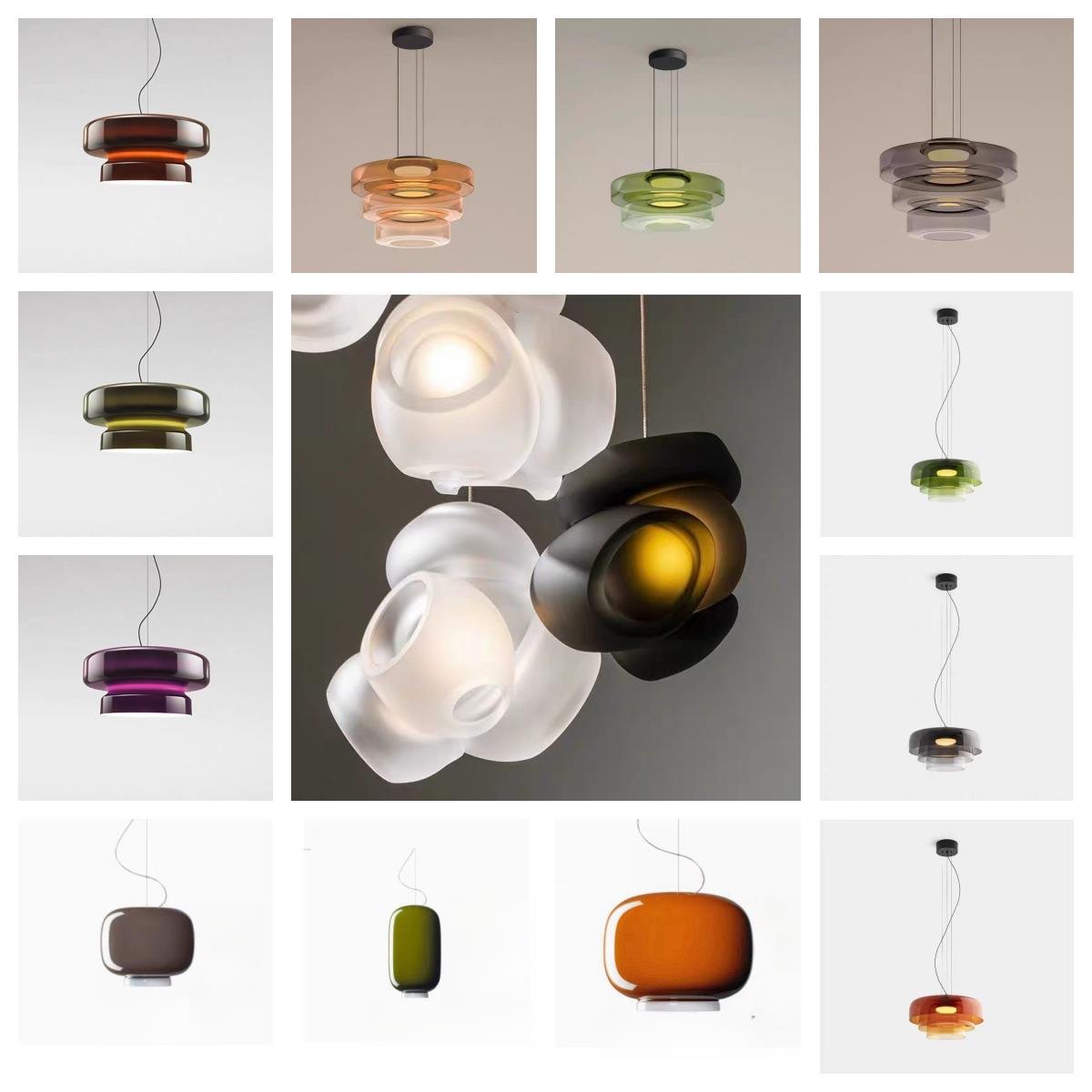 新款意大利中古玻璃吊灯简约设计师灯样板间展厅创意餐厅吧台吊灯