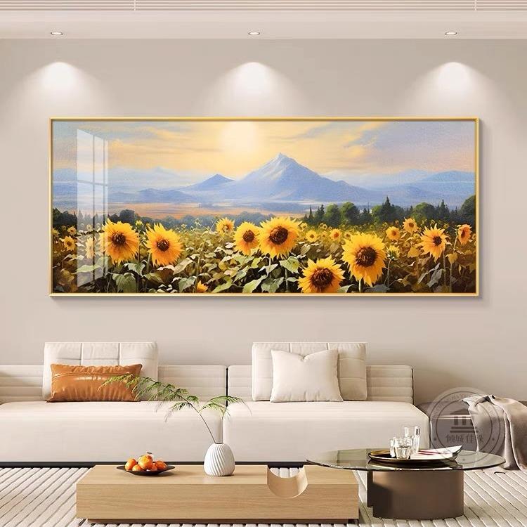 向日葵卧室装饰画2024新款风景画主卧大气现代简约挂画小清新壁画