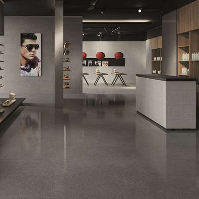 服装店工业风灰色水磨石瓷砖客厅卫生间餐厅墙砖防滑地砖素色民宿