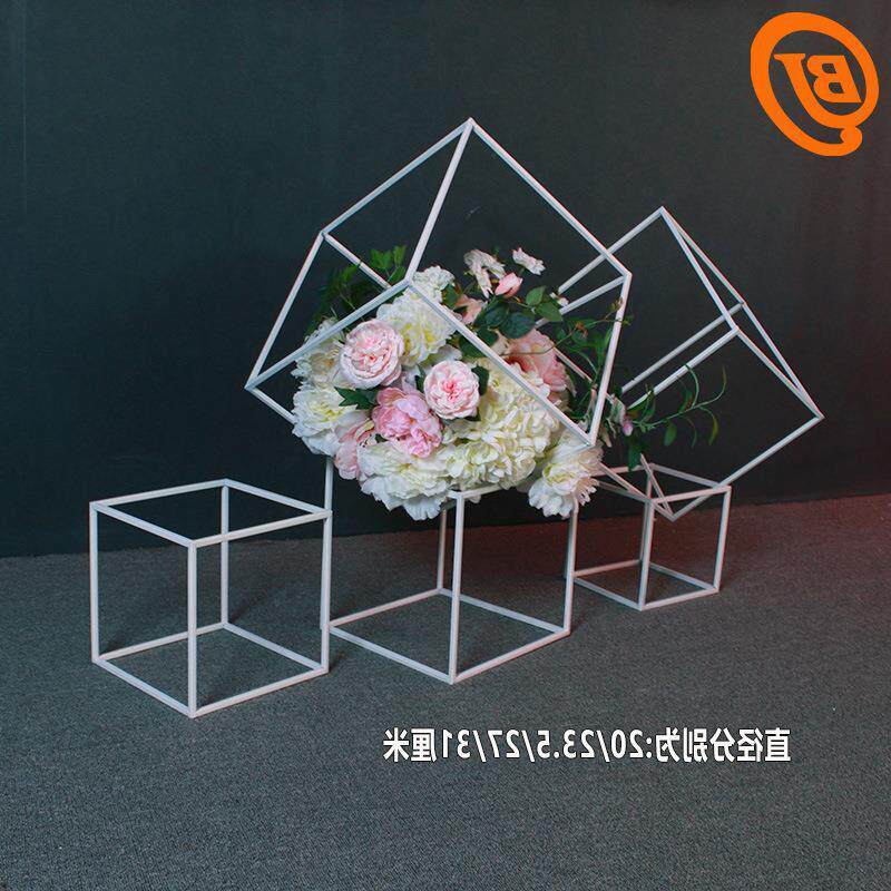 铁艺方框花器婚礼桌面摆件家居装饰现代简约创意几何橱窗道具