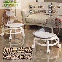 带轮子的小凳子万向轮静音客厅家用茶几滑轮矮凳靠背小椅子大人坐
