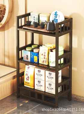 新款茶几博古客架茶桌边柜茶架新中式茶具纳物展示柜置架IBV厅素