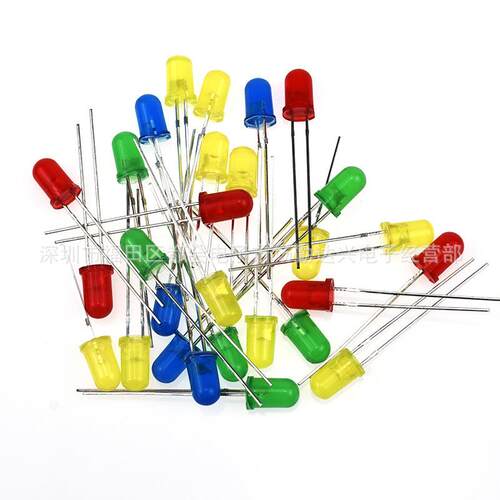 LEDf5绿发绿长脚 发光二极管圆头5MM绿发绿 5M绿色LED 指示灯普绿