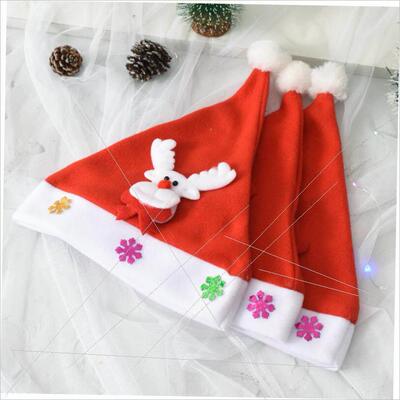 Children's Christmas hat with lights flannelette floral
