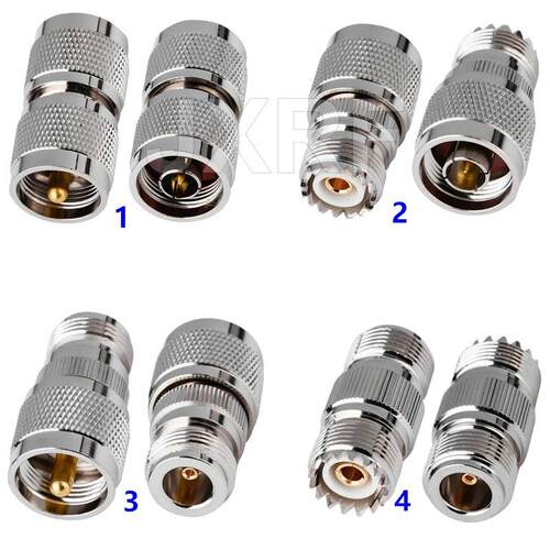 JXRF同轴连接器N公母头转UHF公母头SO239 PL259对讲机天线转接头