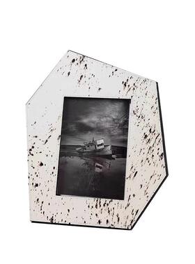 片现代轻奢马装毛相ECO框饰艺术家卧居摆件书房书柜客厅室床头照