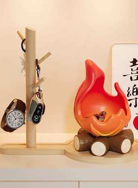 柴火小火苗摆件装饰品客厅桌面钥匙收纳置物托盘入户玄关乔迁之喜