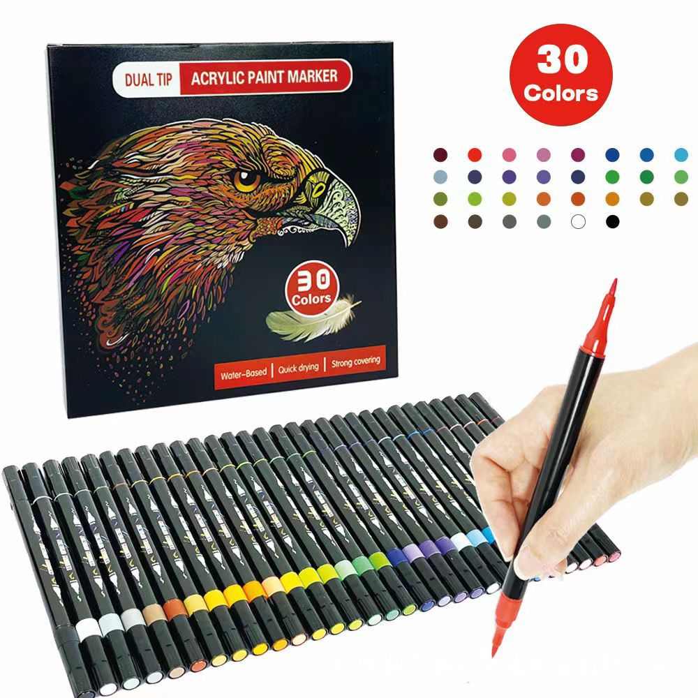 30/60 Color Double Head Point Pen Acrylic Propylene Metal Ma