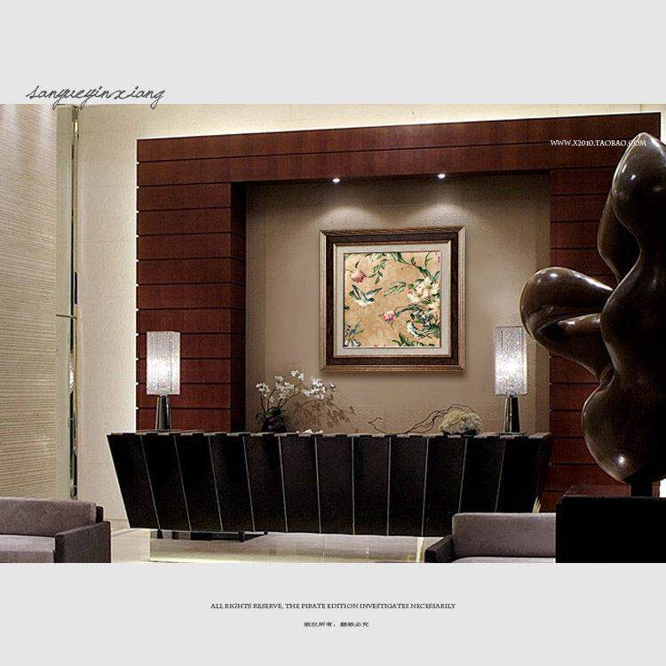 美式乡村装UQG饰画新古后现代有典框餐书厅卧室客画厅挂画房