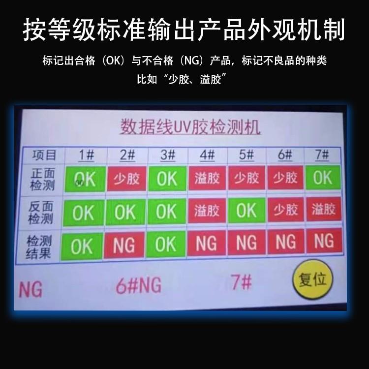 机器视觉CCD产品缺陷自动化视觉系统数据线UV胶在线检测设备