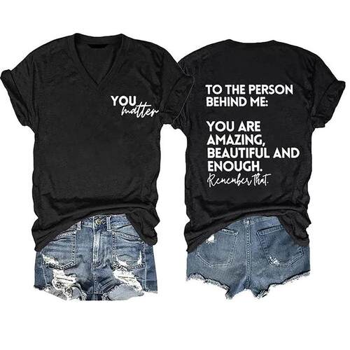 Double sided series short sleeved pullover T-shirt women's