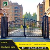 铁艺大门庭院农村乡村入户小区院子围墙别墅对开双开家用自建房小