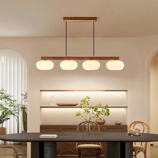 中古风餐厅吊灯新中台式字长条吧档茶室灯胡桃木高办716公一室灯