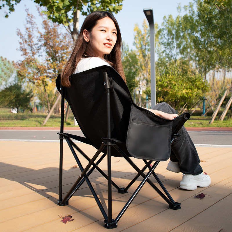 超强耐重野营月亮椅户外折叠便携钓鱼凳厂家批发休闲沙滩椅导演椅