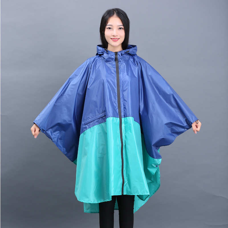 日韩时尚轻薄雨披防水拉链斗篷雨衣男女户外骑行成人披风定制外贸