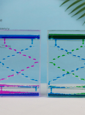 创意四方发呆礼品液体装饰摆件