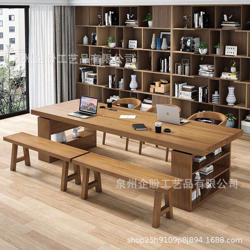 现代实桌木大长书法客厅学习桌书桌办公qpbgz009椅子桌组合长条桌