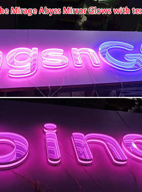 LED霓虹灯发光字深渊镜千层镜 3D无限镜面隧道延伸镜景观立体字