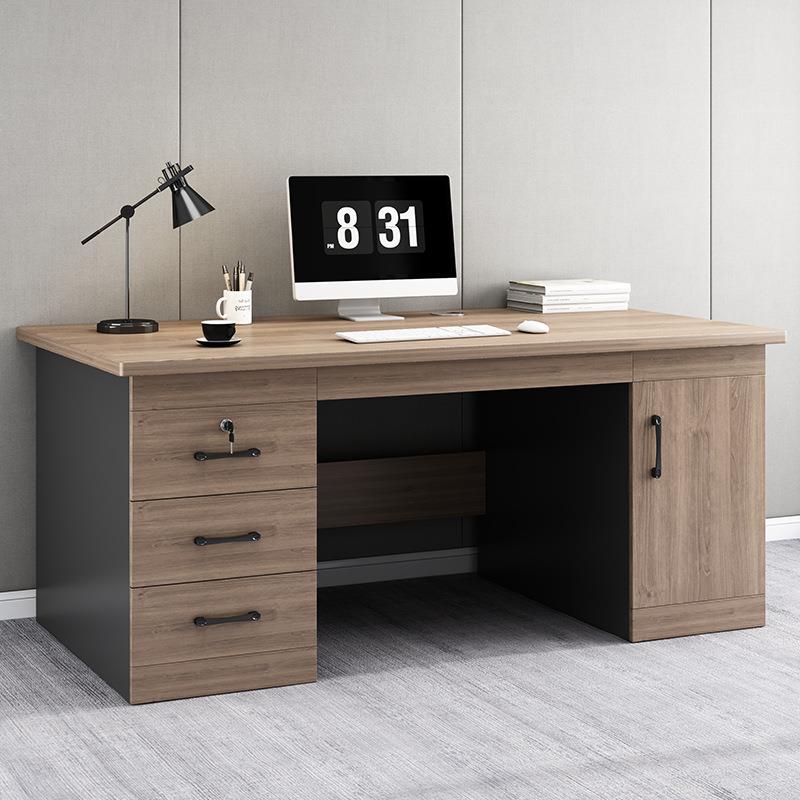 办公桌家用电脑台式带抽屉书桌老板桌简约现代办公室职员桌椅