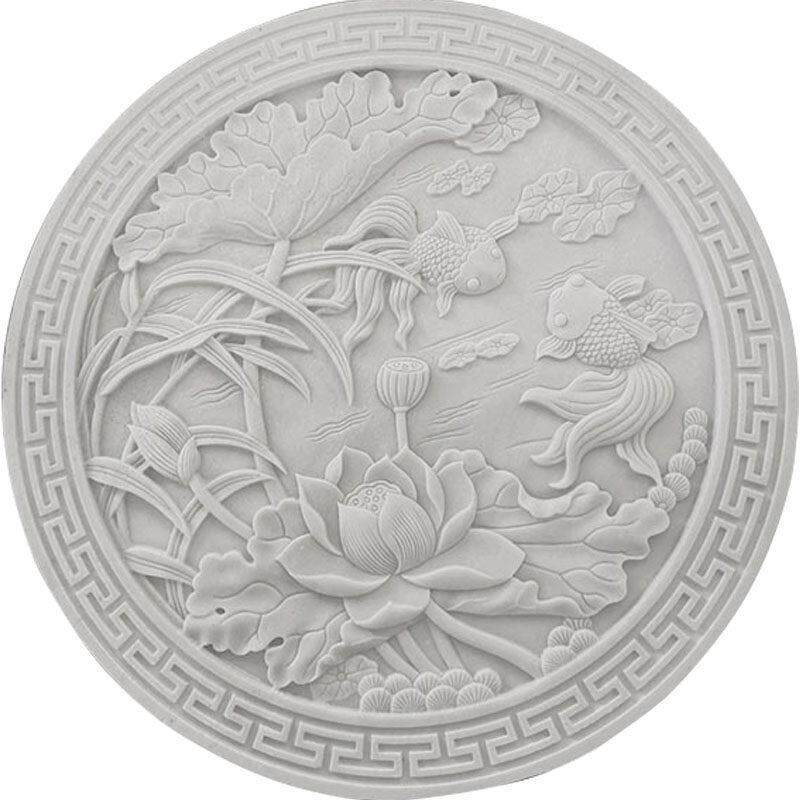 石雕浮雕照壁青石彷古地雕福字窗花玄关壁画影壁墙庭院汗白玉石窗