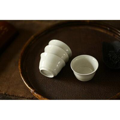 草木灰釉品茗杯功夫茶杯主人杯景德镇陶瓷小茶杯纯手工40ml