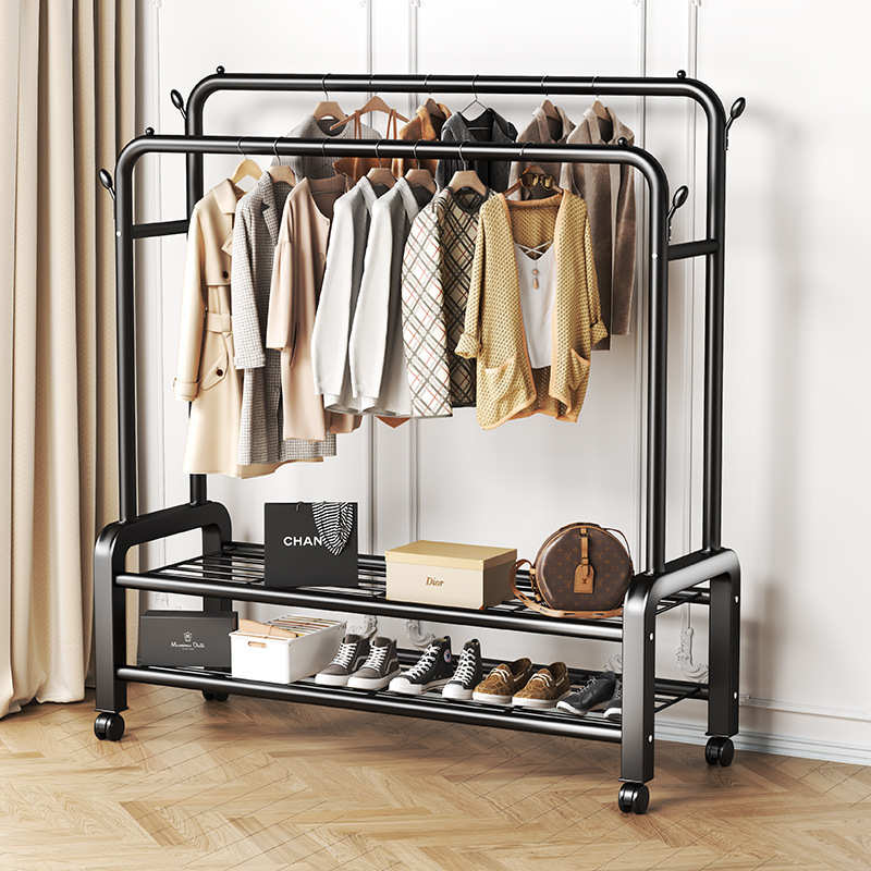 晾衣架杆落地家用挂衣架宿舍卧室衣帽架室内阳台凉晒被衣服杆架子