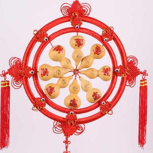 天然葫芦大号中国结八方进才葫芦挂件客厅办公室家居葫芦壁挂