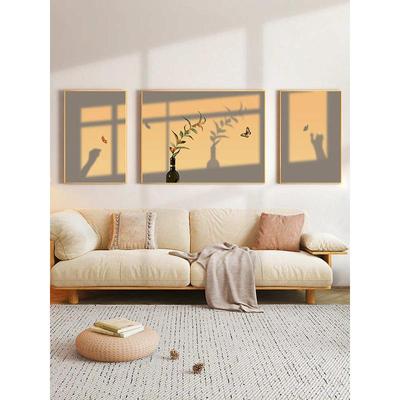 现代静物光影三联挂画沙发背景墙客厅装饰画温馨系感壁画家纺家饰