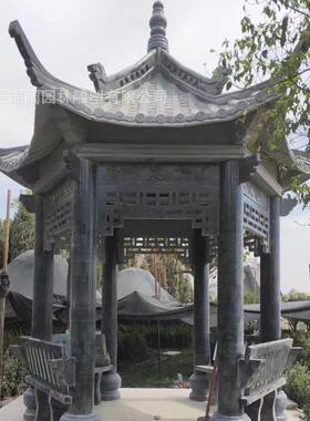 001石雕凉亭景观园林四晚角凉亭霞红中凉亭圆形双石亭来图式设层