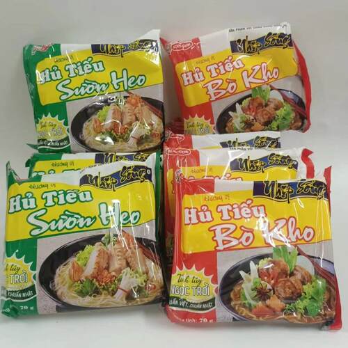 越南特产米线Acecook H tiu suon/bo kho米粉牛肉排骨粉75g袋
