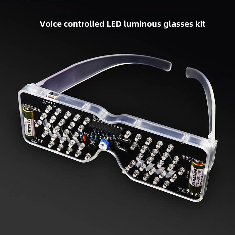 声控LED发光眼镜制作套件发光二极管闪灯电子散件趣味DIY焊接练习
