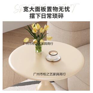 床头简约现代柜家用卧室铁油艺GZYQe53C小型圆形奶风几替边代品创