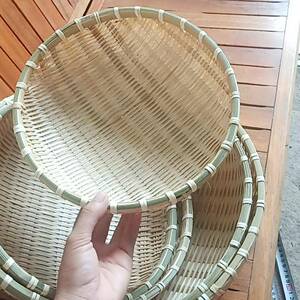 竹编簸箕竹编竹筛竹制品收纳筐家用馒头筐洗菜淘米圆筐水果篮