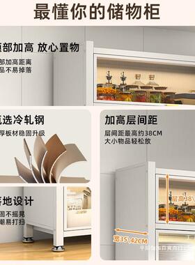 新款厨房置物架落地多层置LHK柜带门餐微炉电器物多功能橱波柜边