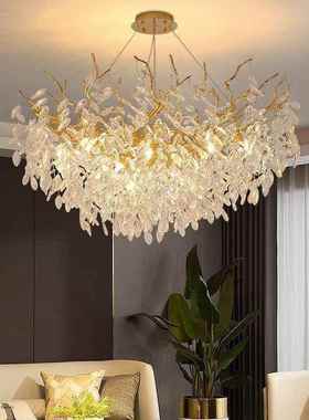 热卖式客厅吊PTO灯豪华灯法式厅吊顶树枝灯复式轻奢卧室水法餐晶