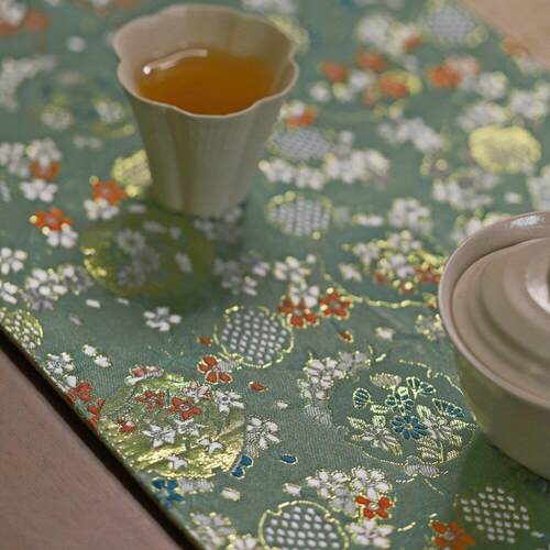 礼品金丝织锦茶席茶垫覆古文艺素雅茶道零配桌旗干泡席方茶布桌垫