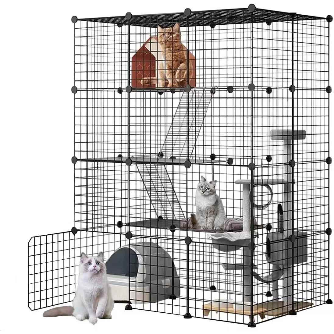 工厂猫笼狗笼别墅豪华宠物笼子透明拆装组装折叠围栏铁网片宠物围