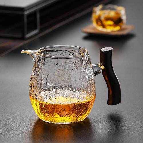 锤纹鸭蛋公道杯玻璃分茶器公杯耐热耐高温功夫茶具高级大容量茶海